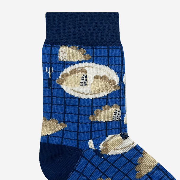 Kids Socks Pierogi Check Blue