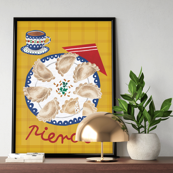 Plakat Pierogi Talerz Bolesławiec 30x40