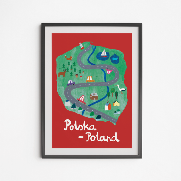 Poster Poland Map 50x70