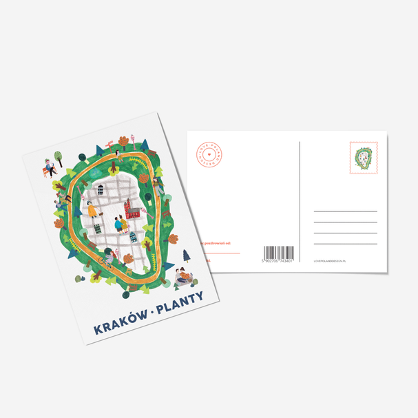 Pocztówka Kraków Planty