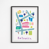 Poster Map Katowice 50x70
