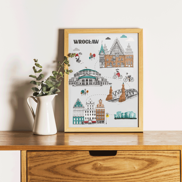 Plakat Wrocław Trasa Spacerowa 40x50