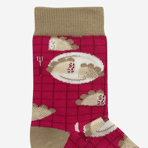 Kids Socks Pierogi Check Magenta