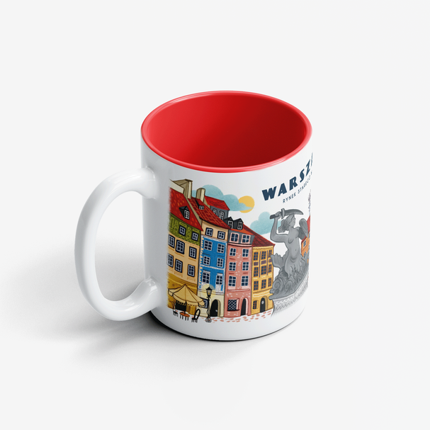 Kubek Ceramiczny Warszawa Rynek Starego Miasta Czerwony