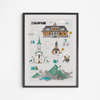 Zakopane Walking Route Poster 50x70