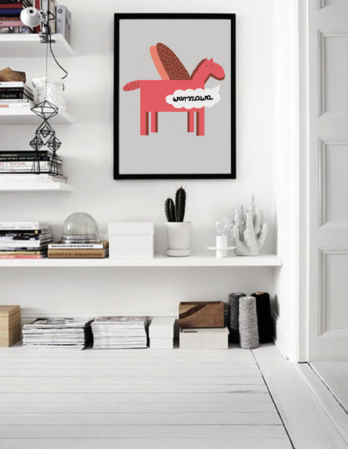 Plakat Warszawa Pegaz 50x70