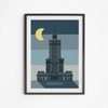 Retro Night Palace of Culture Poster 40x50