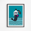 Mermaid Poster Turquoise 30x40